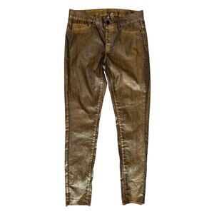 MNG by Mango Metallic Coated High Waist Jeans, Women's Size 10